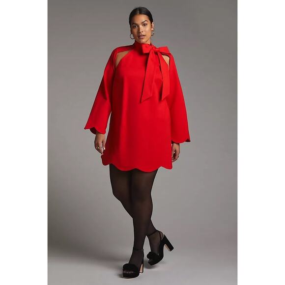 Maeve Neck Tie Shift Mini Dress size large - Picture 5 of 13